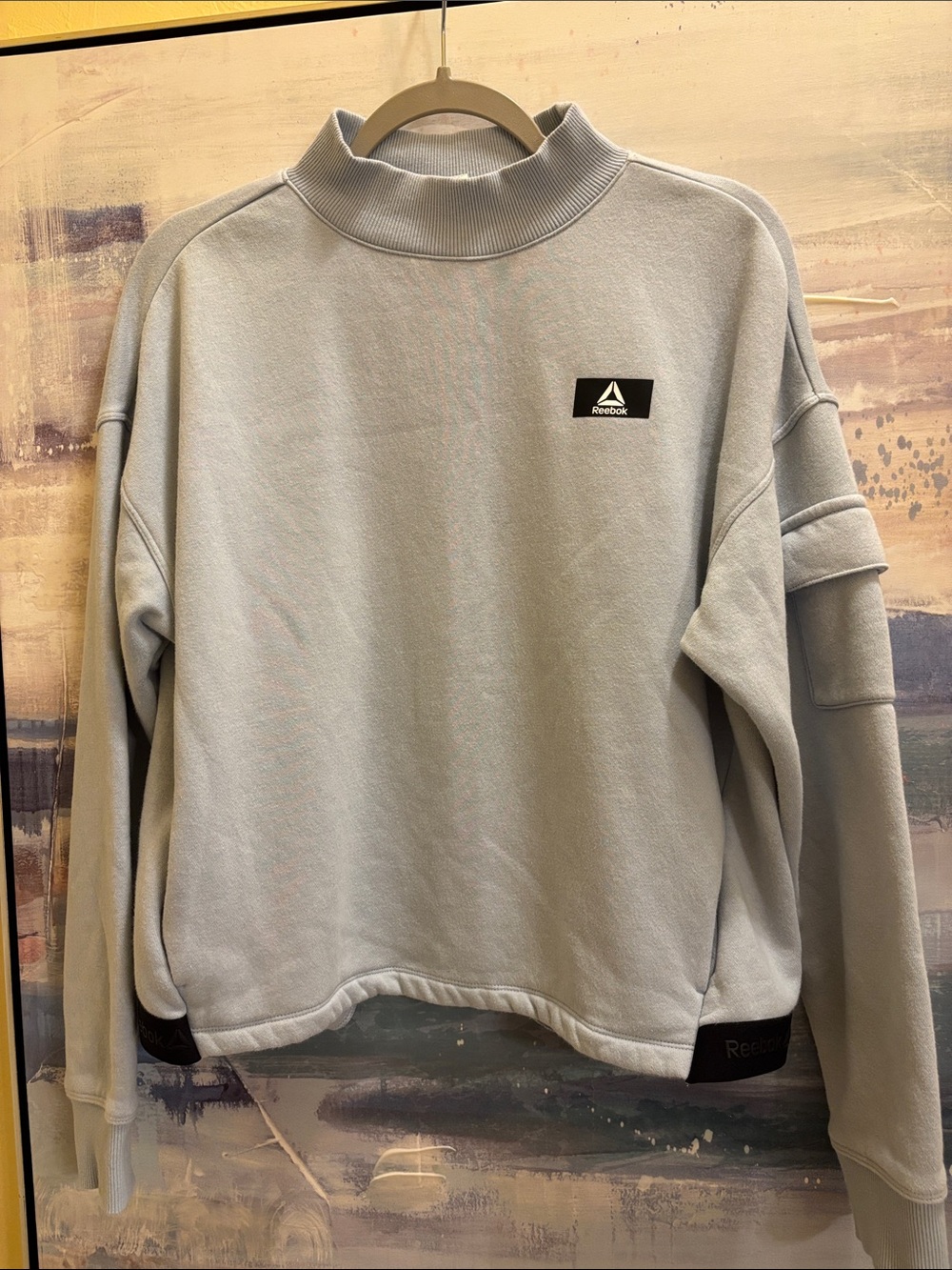 Reebok Light Gray Mock-Neck Sweatshirt